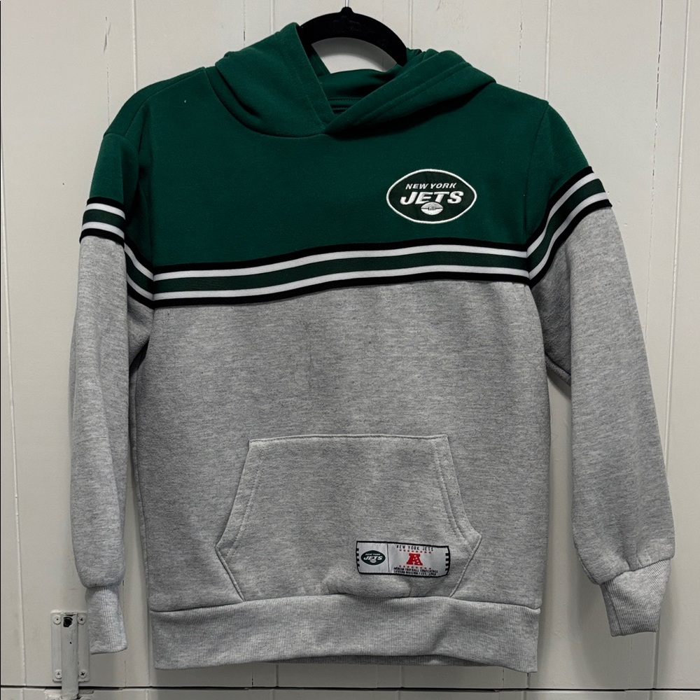 NFL New York Jets Green and Gray Youth Hoodie